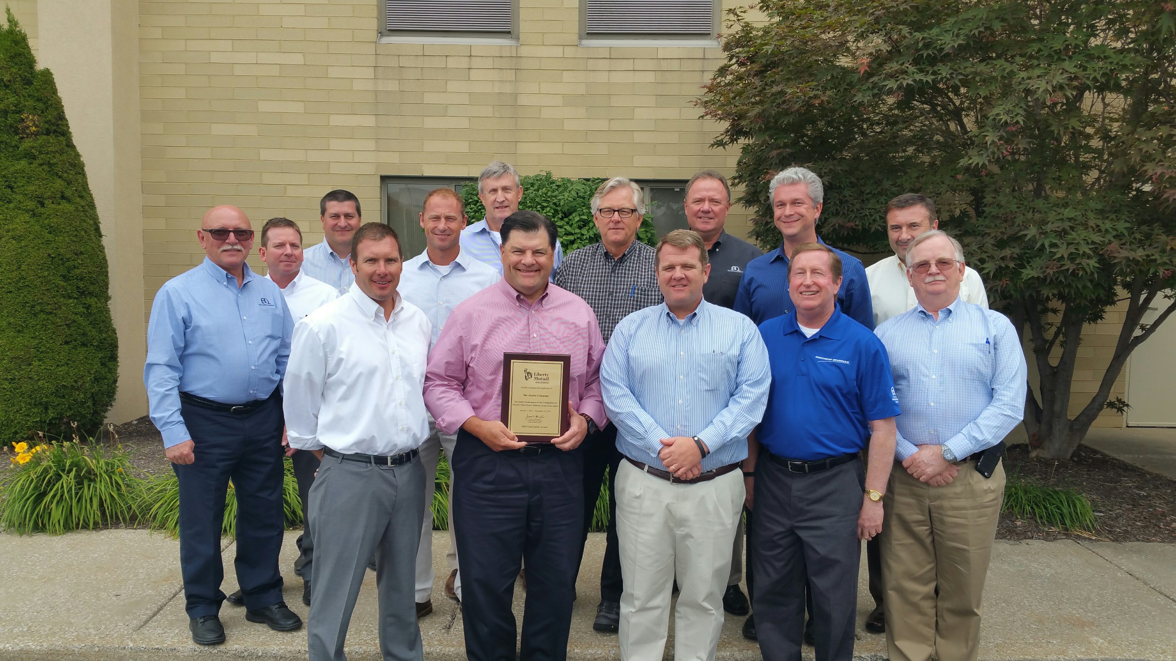 The Austin Company leadership gathered for photo in recognition of receiving safety award