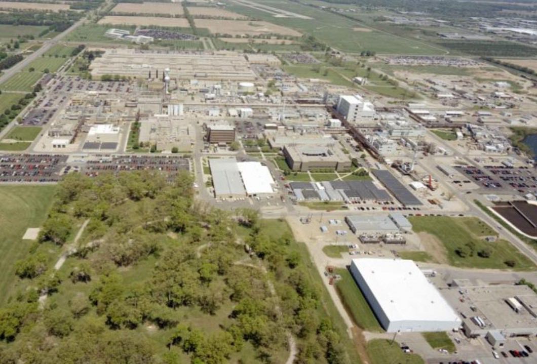 Aerial view of the Pfizer manufacturing campus in Kalamazoo, Michigan