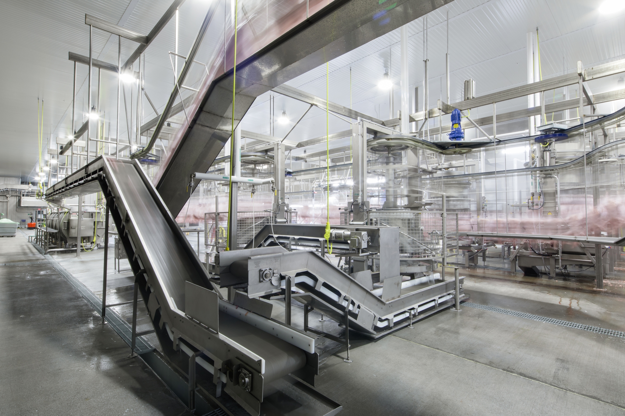 View of meat processing equipment