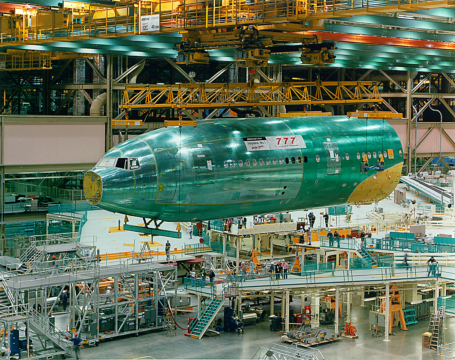 interior of aircraft manufacturing plant